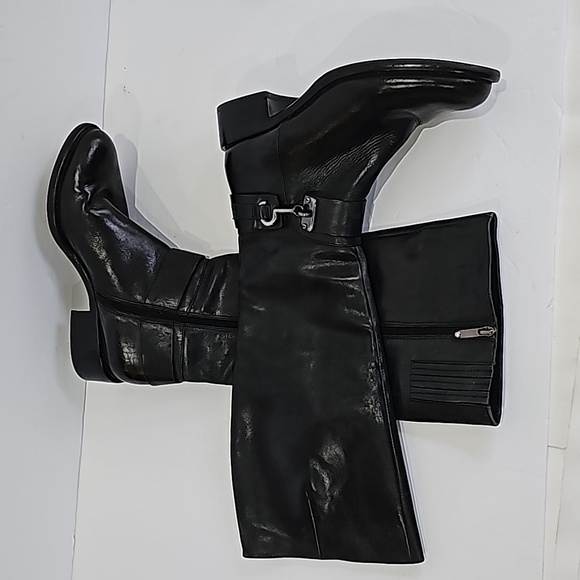 Via Spiga Kali Women's Tall Black  leather riding boots, Size 5.5 low heel - Picture 13 of 13